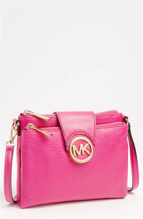 michael kors signature fulton bag brown light pink|Michael Kors fulton bag.